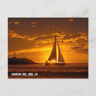 Postal Velero al atardecer - Marina Del Rey, CA