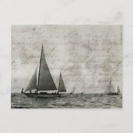 Postal Velero en el lago Michigan, barcos en la