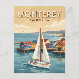 Postal Velero en el puerto de Monterey California