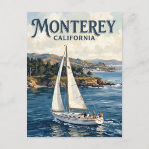 Postal Velero en la Bahía de Monterey California