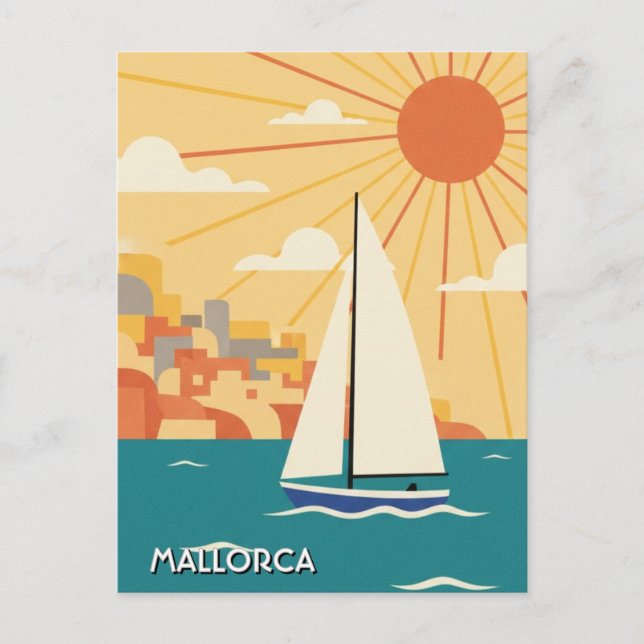 Postal Velero en Mallorca España Viaje (Anverso)