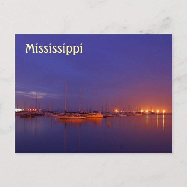 Postal Veleros de Mississippi en puerto deportivo en la (Anverso)