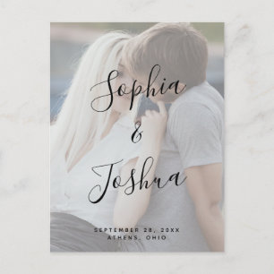 Postal Vellum Look Modern Calligraphy Photo Save the Date