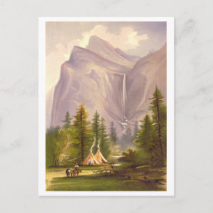 Postal Velo de novia cae litografo vintage