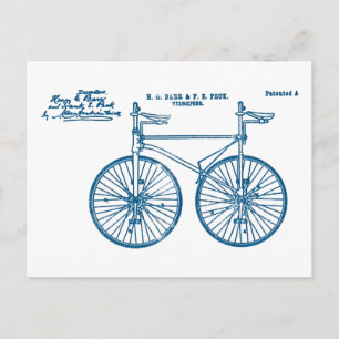 Postal Velocipede en bicicleta tándem 1891 Peck