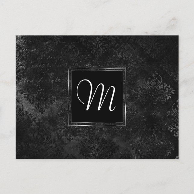 Postal Velvety Onyx Damask | Personalizado de Black Vampy (Anverso)