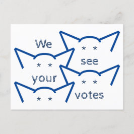 Postal Vemos sus votos Congreso Gato Dama Gatos Oídos