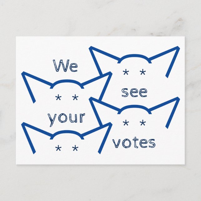 Postal Vemos sus votos Congreso Gato Dama Gatos Oídos (Anverso)