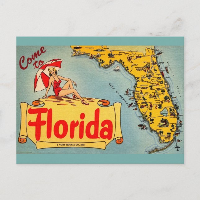 Postal Ven a Florida (Anverso)