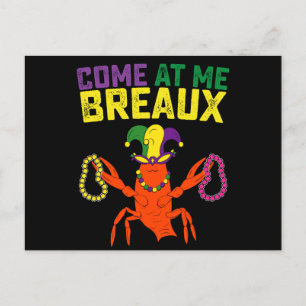 Postal Ven a mí Breaux Carnaval de Mardi Gras