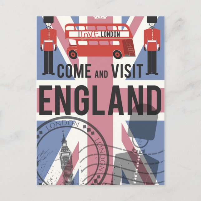Postal Ven a visitar Inglaterra (Anverso)