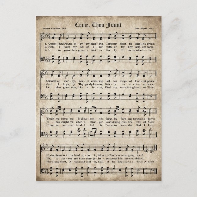 Postal Ven, Fount Vintage Hymn Postcard (Anverso)