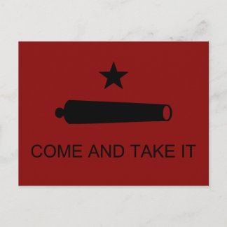 Postal ¡Ven y tómalo! Bandera de batalla del estado de Te