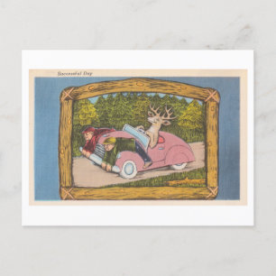 Postal Venado como cazador divertida cosecha