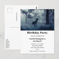 Venado con polleras en un bosque oscuro