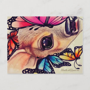 Postal _Venado de LiL y mariposas_