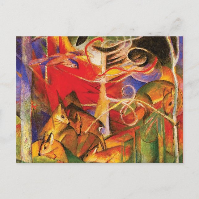 Postal Venado en el bosque por Franz Marc (Anverso)