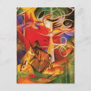 Postal Venado en el bosque por Franz Marc