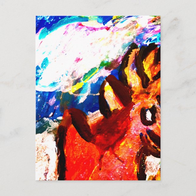 Postal Venado en invierno (Anverso)