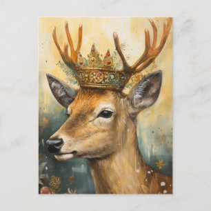 Postal Venado en una corona