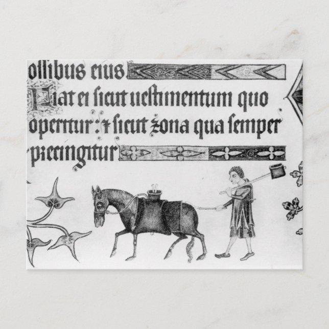 Postal Vendedor de agua, ilustracion de 'Luttrell Psalter (Anverso)