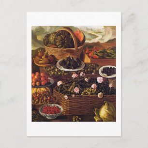Postal Vendedor de frutas en detalle borde blanco Vincenz