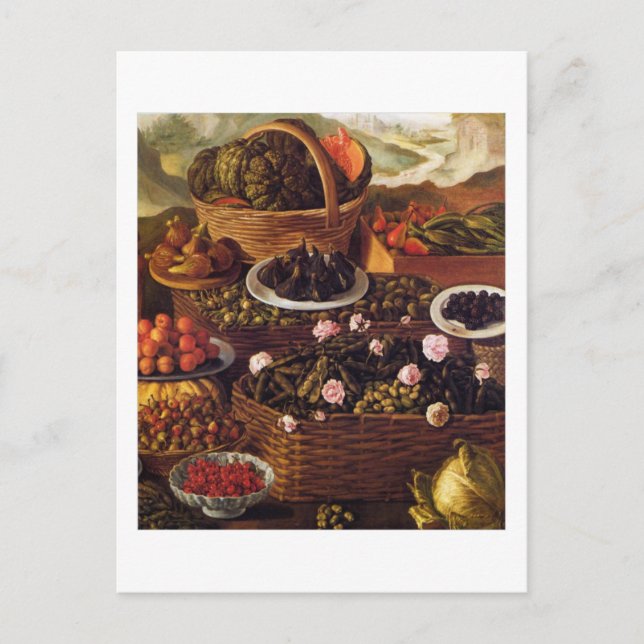 Postal Vendedor de frutas en detalle borde blanco Vincenz (Anverso)