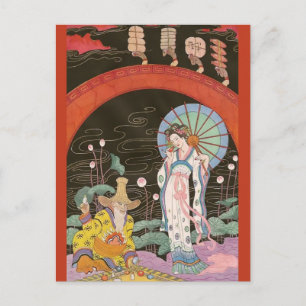 Postal Vendedor de perfume chino por George Barbier