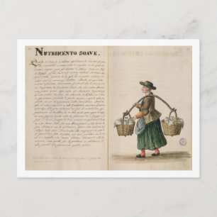 Postal Vendedora de bebidas, veneciana (manuscrito)