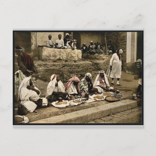 Postal Vendedoras de cuscús y café árabe, Túnez, Túnez (Anverso)