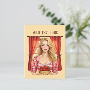 Postal Vendedores de fresas lindas personalizables