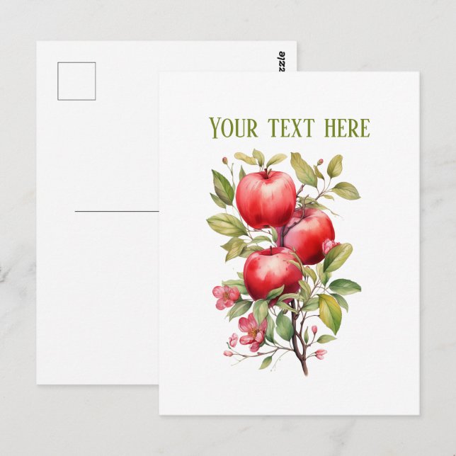Postal Vendedores de manzanas lindas personalizables  (Anverso / Reverso)