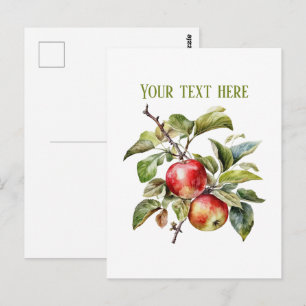 Postal Vendedores de manzanas lindas personalizables