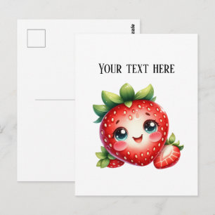Postal Vendedores personalizables de fresas frescas linda
