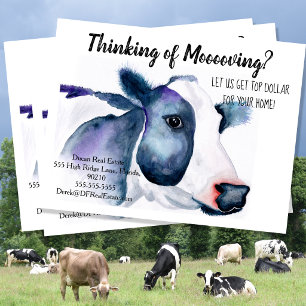 Postal vender marketing inmobiliario de granja de vacas