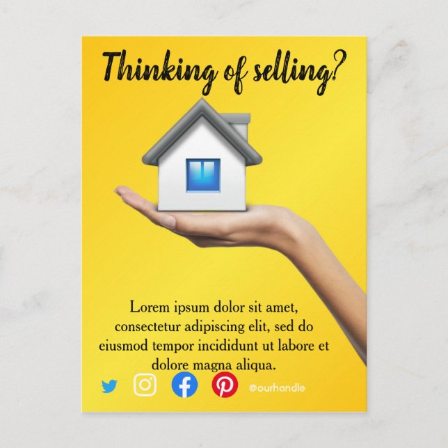 Postal vender remitente de correo marketing inmobiliario  (Anverso)