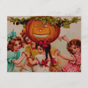Postal Vendimia de calabaza de la fiesta de Halloween