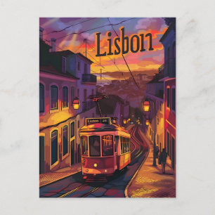 Postal Vendimia de tranvía de Lisboa