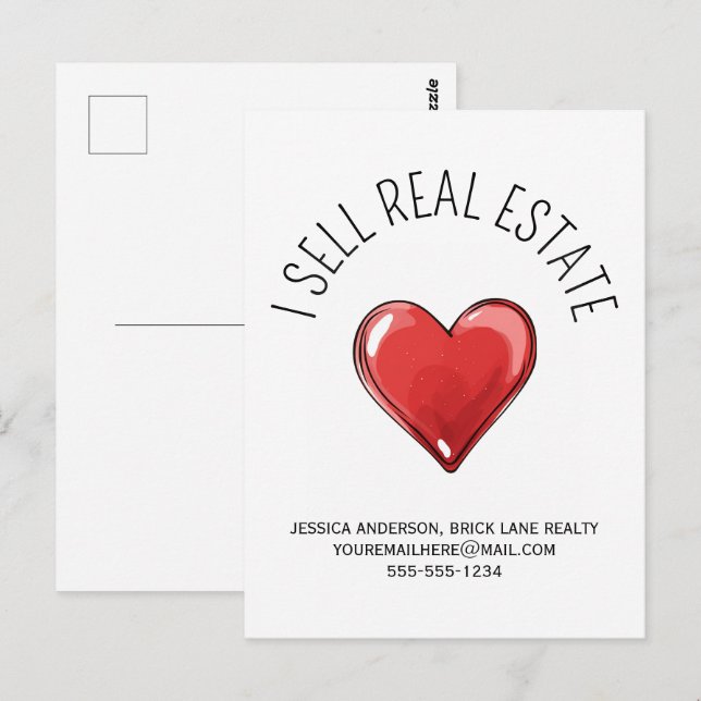 Postal Vendo Corazón Promocional Inmobiliario (Anverso / Reverso)