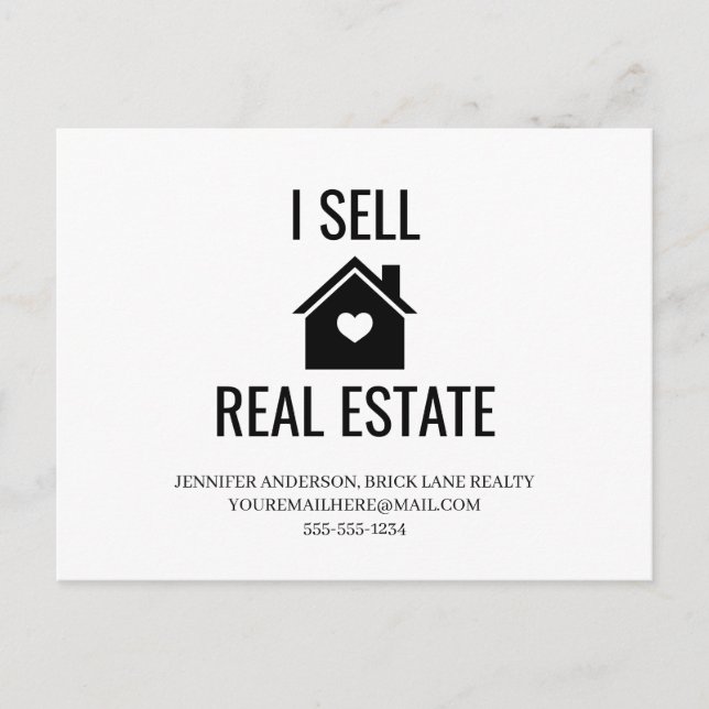 Postal Vendo Real Estate House Heart Marketing Realty (Anverso)