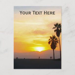 Postal Venecia Beach California Sunset Souvenir