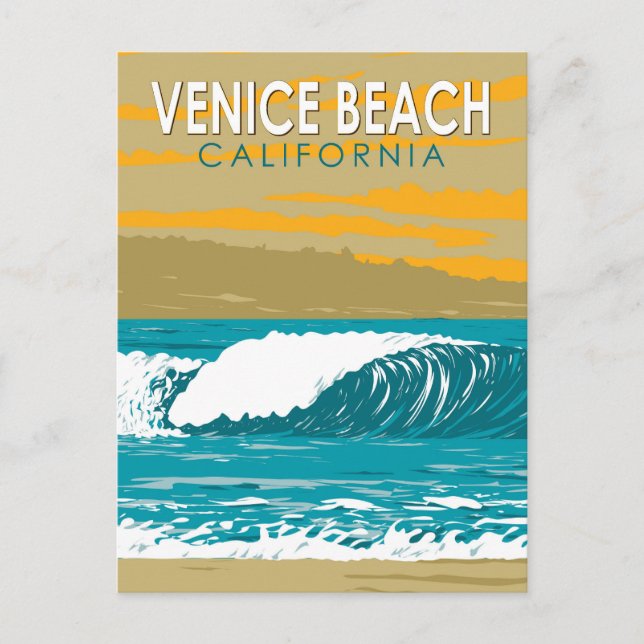 Postal Venecia Beach California Viajes de arte (Anverso)