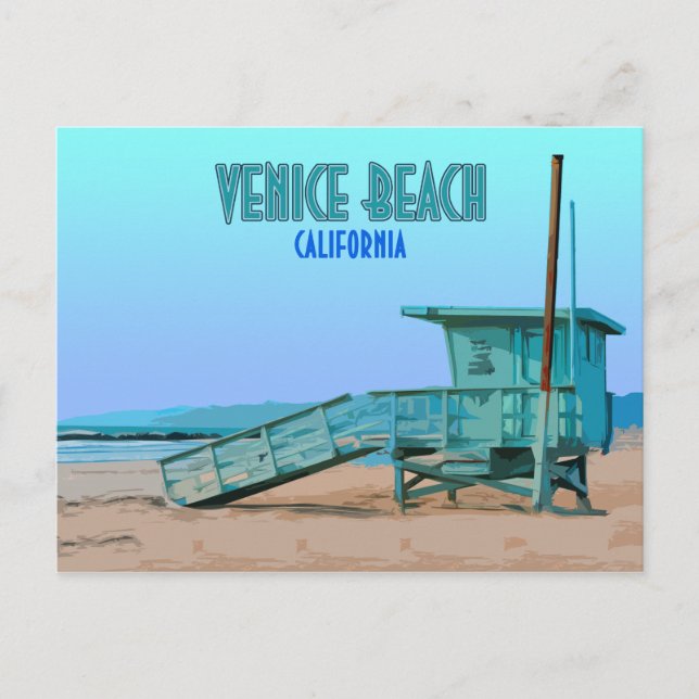 Postal Venecia Beach California Vintage (Anverso)