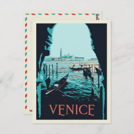 Postal Venecia de la Piazza San Marco ilustracion Italia 