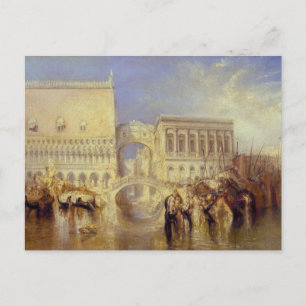 Postal Venecia el puente de los suspiros J. M. W. Turner 