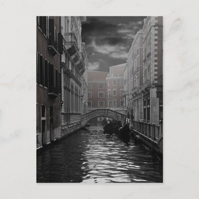 Postal Venecia en blanco y negro (Anverso)