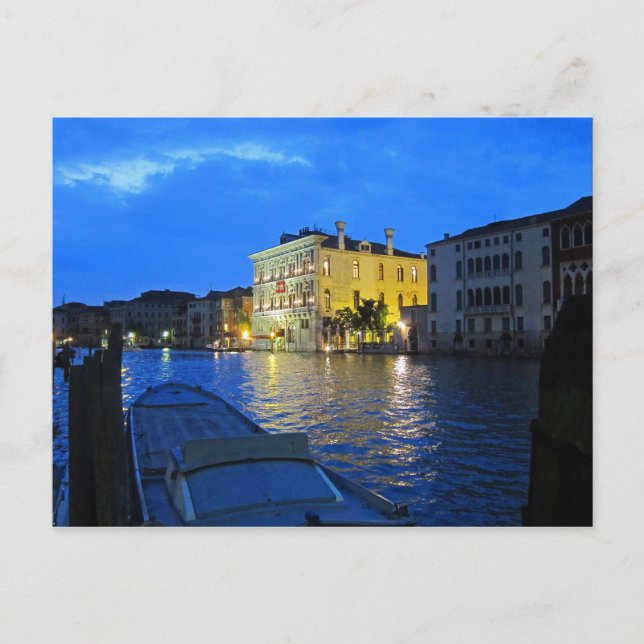 Postal Venecia - Gran Canal de noche (Anverso)