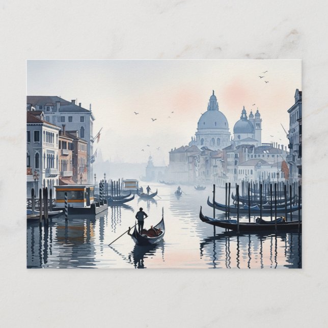 Postal Venecia Italia: Agua de recuerdo para viajes (Anverso)