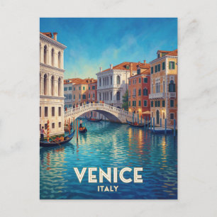 Postal Venecia Italia Canal Viaje Ilustración 🌊