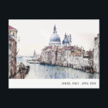 Postal Venecia Italia Canales Acuarela Italiana Viajes<br><div class="desc">Si necesita alguna personalización adicional,  no dude en enviarme un correo electrónico a yellowfebstudio@gmail.com. o envíe un mensaje a través de Zazzle.</div>